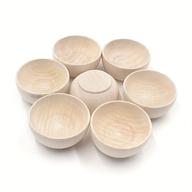 Set of 5 Natural Wooden Bowls 30x57mm for Crafts Home Decor and Kids Toys