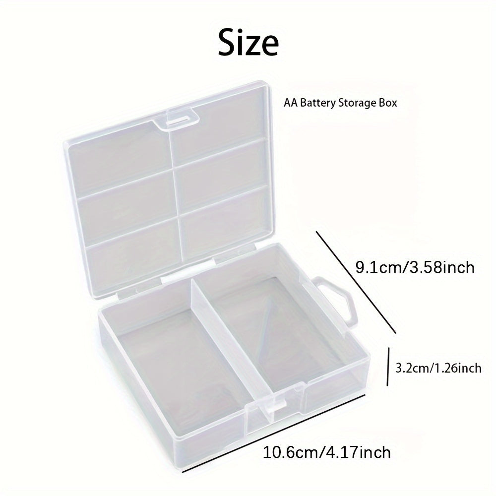 Plastic Battery Storage Box Holds 24 AA AAA Batteries for Home Organization
