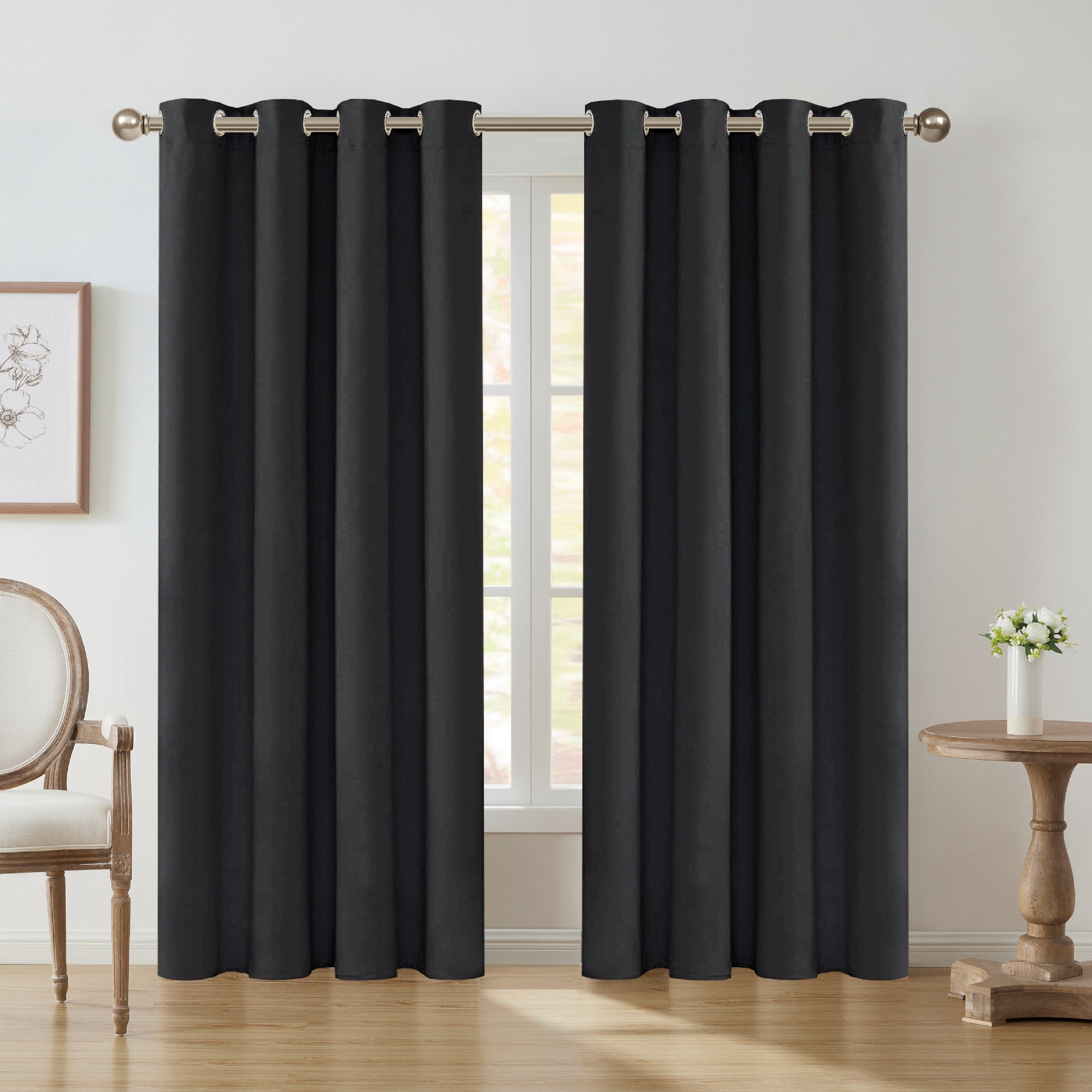 Blackout Curtain with Iron Rings Indoor Use 180g Dark Fabric