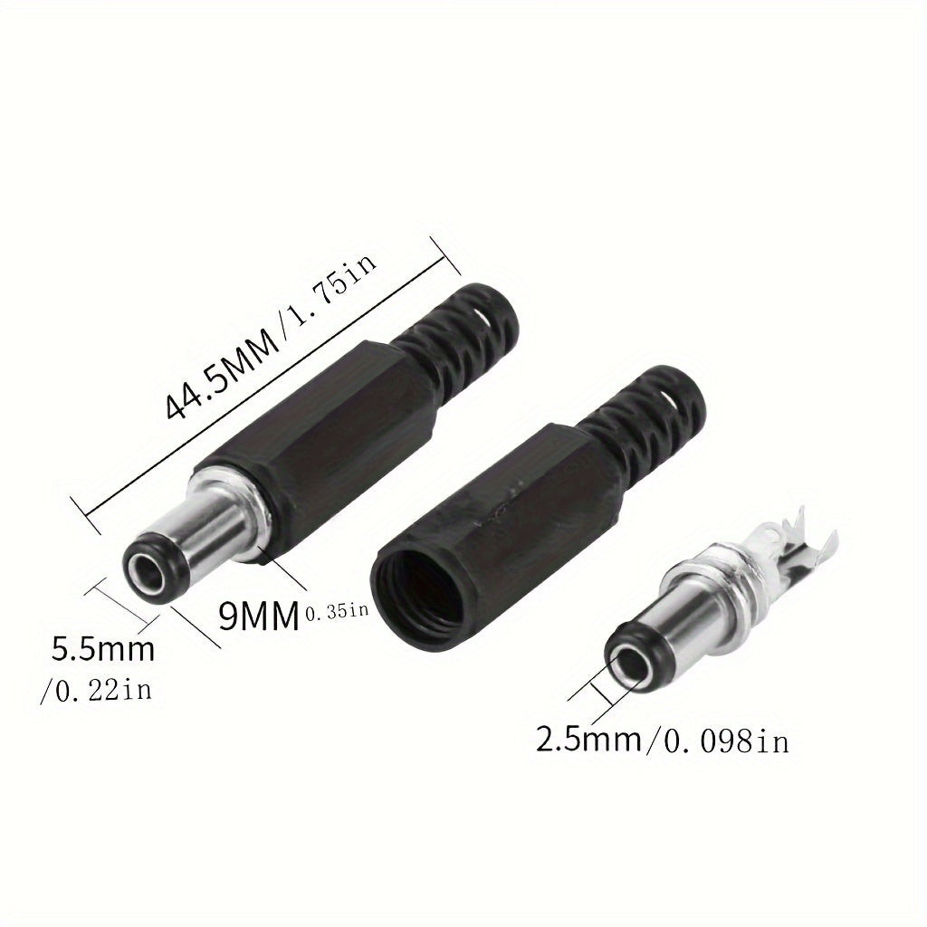 5pcs DC Power Cord Extension 5.5x2.1/2.5mm DC-220B Plug