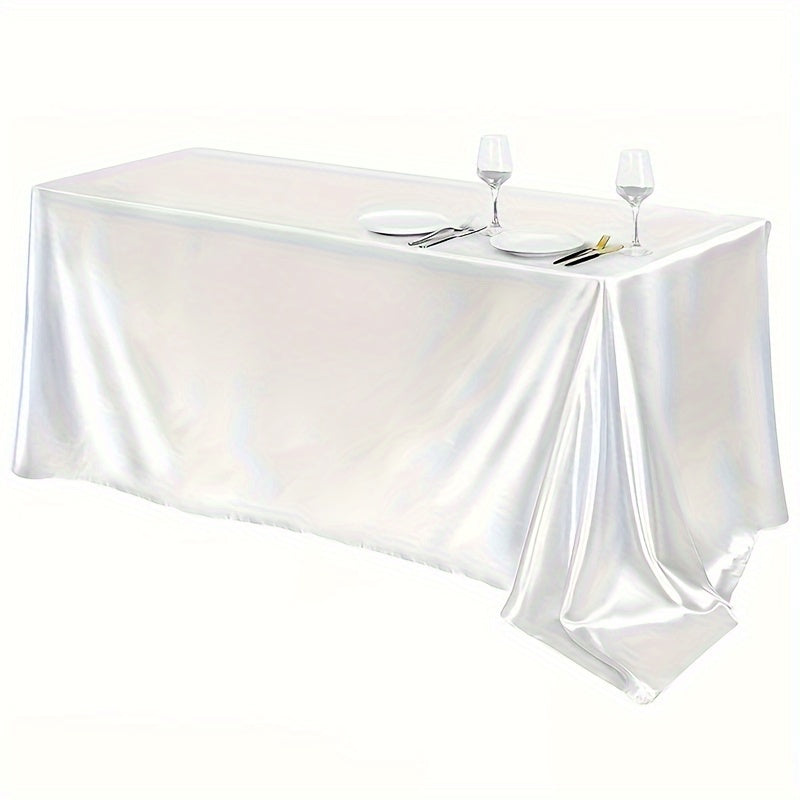 Luxury Satin Tablecloth for Wedding Banquet Rectangular Polyester 10-12 Seater