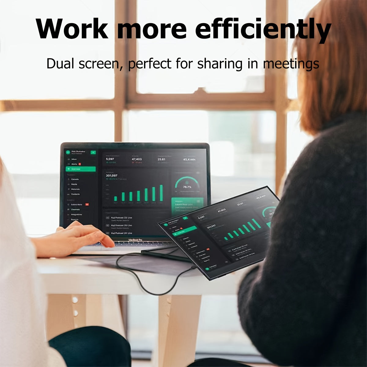 15.6 Inch 1080P FHD Portable Monitor with USB-C Dual Speakers Matte Screen