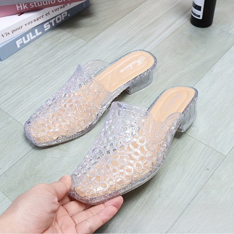 Ayollar moda sandallari, sirpanishga qarshi, keng bo'yinli, yopiq barmoqli, kundalik poyabzal