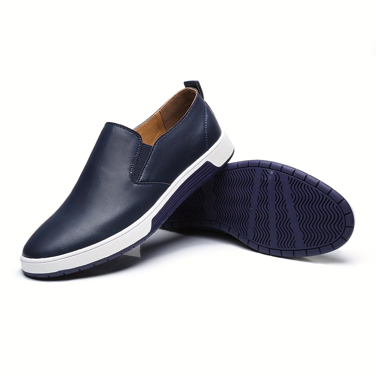 Men's Slip-On Loafers Casual Solid Color Rubber Sole Comfortable Shoes for Fall Spring Summer Winter