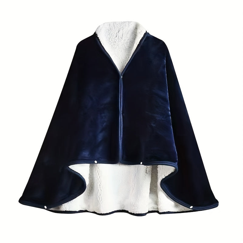 Manta wearable de franela doble Sherpa para aire acondicionado, siesta y uso en oficina