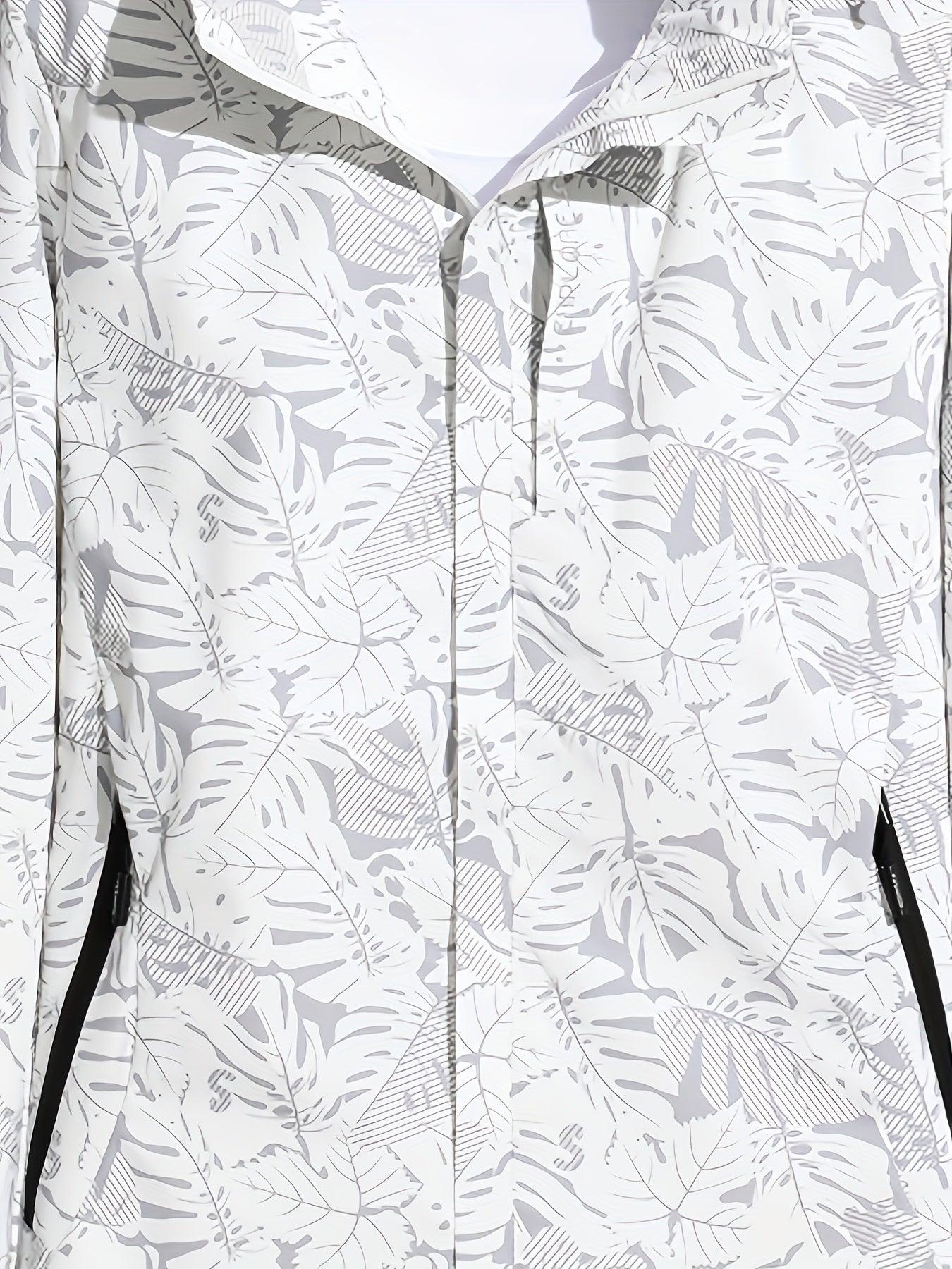 Women's Plus Size Hooded Sports Jacket Autumn Winter Printed Zipper Coat