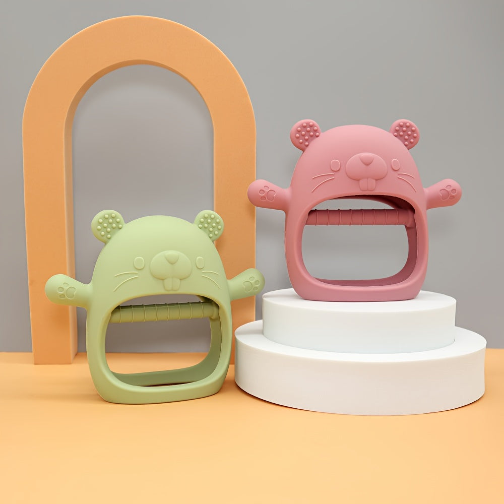 Baby Silicone Teether Gloves Food Grade Soft Cute Drop-Preventing Gift