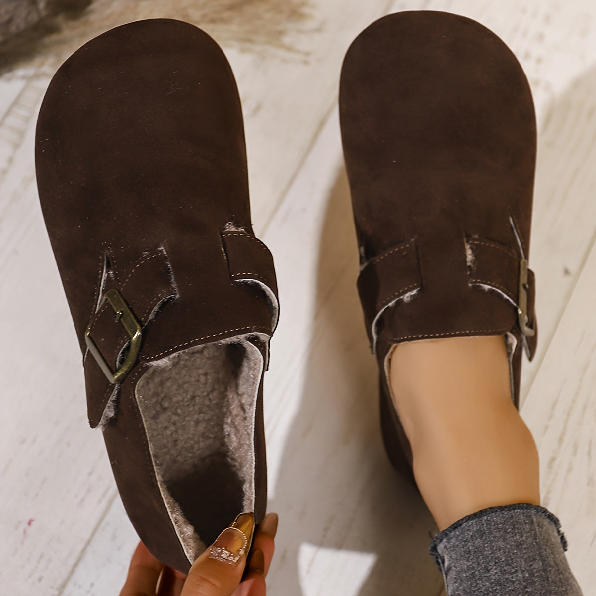 Women's Warm Flat Cozy Shoes in Soft Material