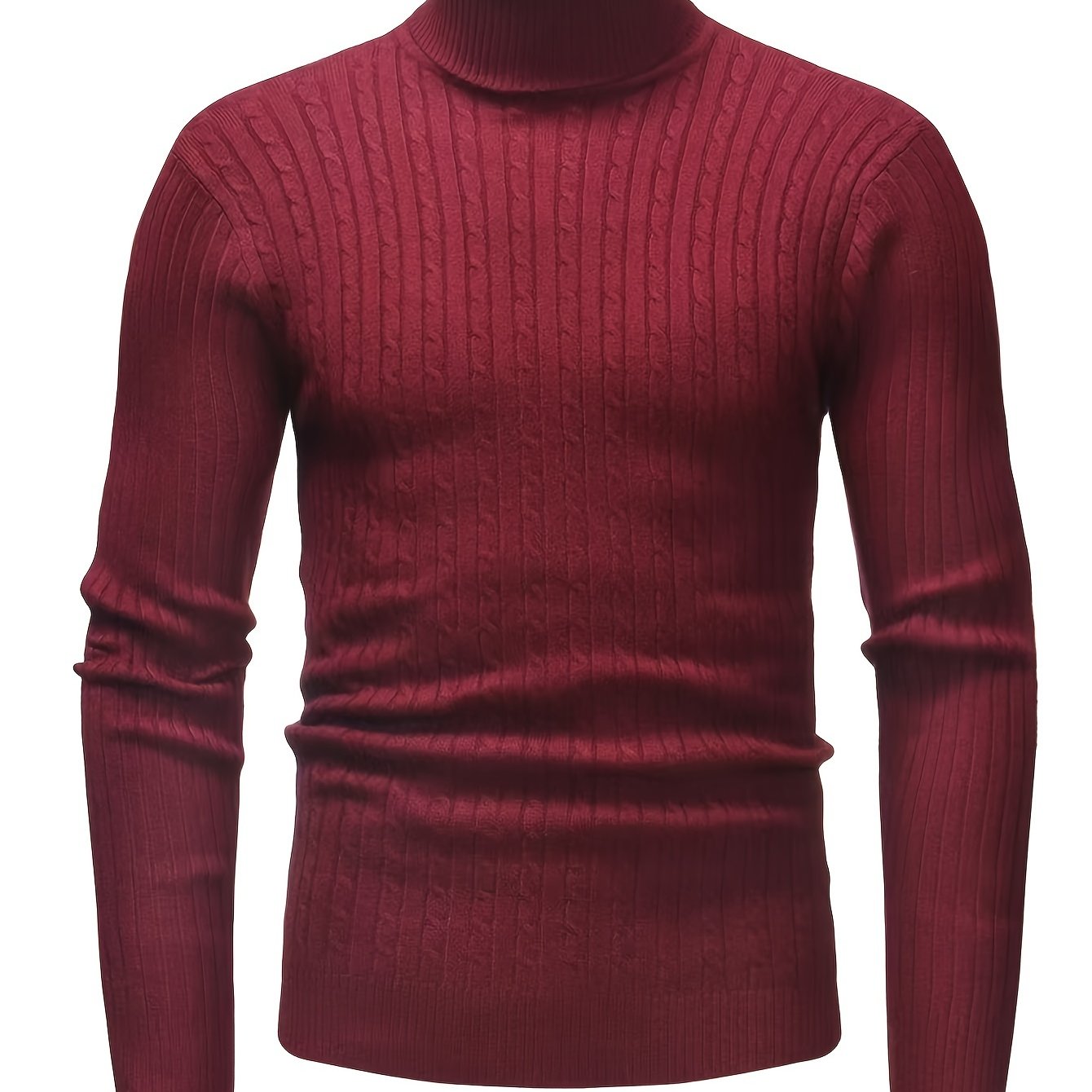 Men's Thermal Top Long Sleeve Solid Color Fall Winter Knit Rayon Sweater