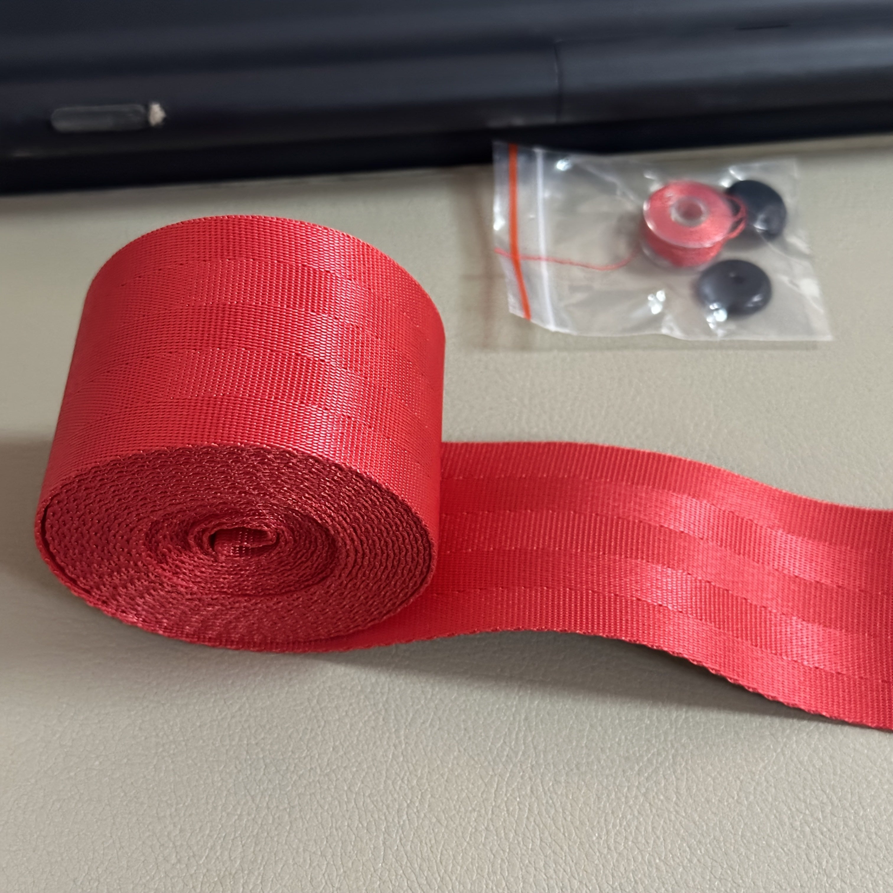 Avtomobil ichki qismi uchun qoplama lenta Qizil naylon bezak lentasi 4.8cm x 3.6m