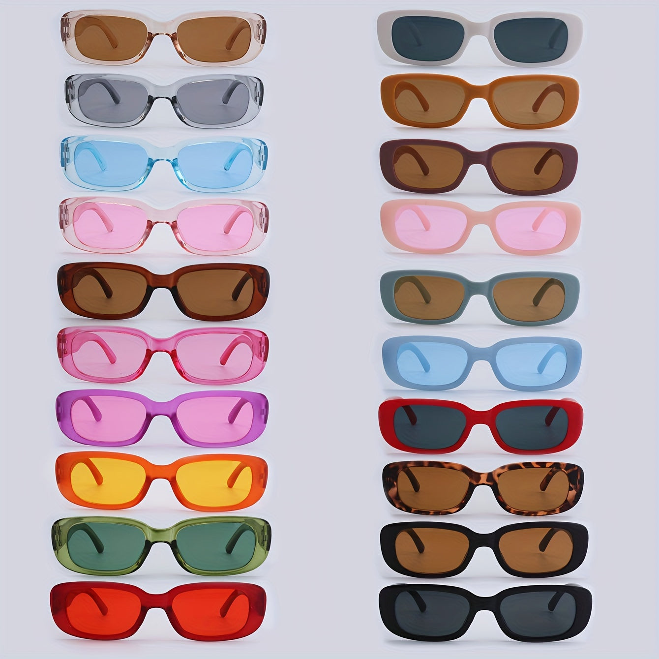 20pcs Black and White Square Decorative Glasses Retro Small Frame