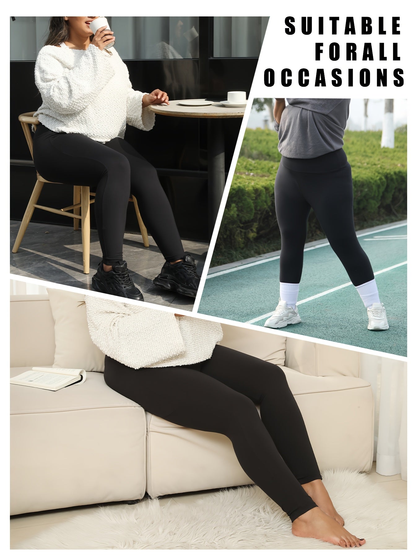 Plus Size Soft Leggings for Women High-Rise Tummy Control Workout Pants