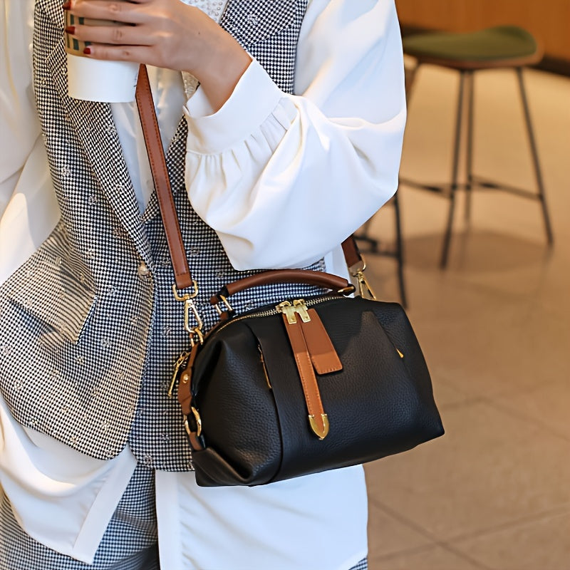 Women's Genuine Leather Handbag with Large Capacity and Versatile Carrying Options