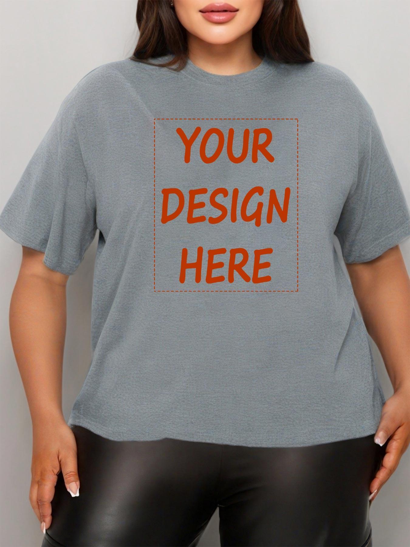 Plus Size Women's Customizable Breathable Short Sleeve T-Shirt