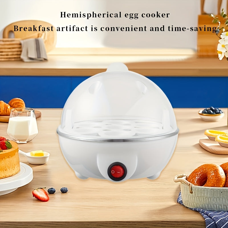 Cocedor y vaporera de huevos automático con base de acero inoxidable de gran capacidad, tapa transparente y diseño en forma de hemisferio para una cocción uniforme