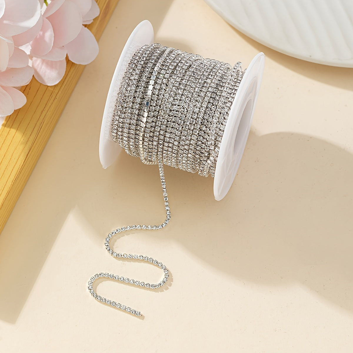 Элегантная цепочка для ногтей с блестками и стразами длиной 400 см, украшения для ногтей с ультра-блестками и алмазами