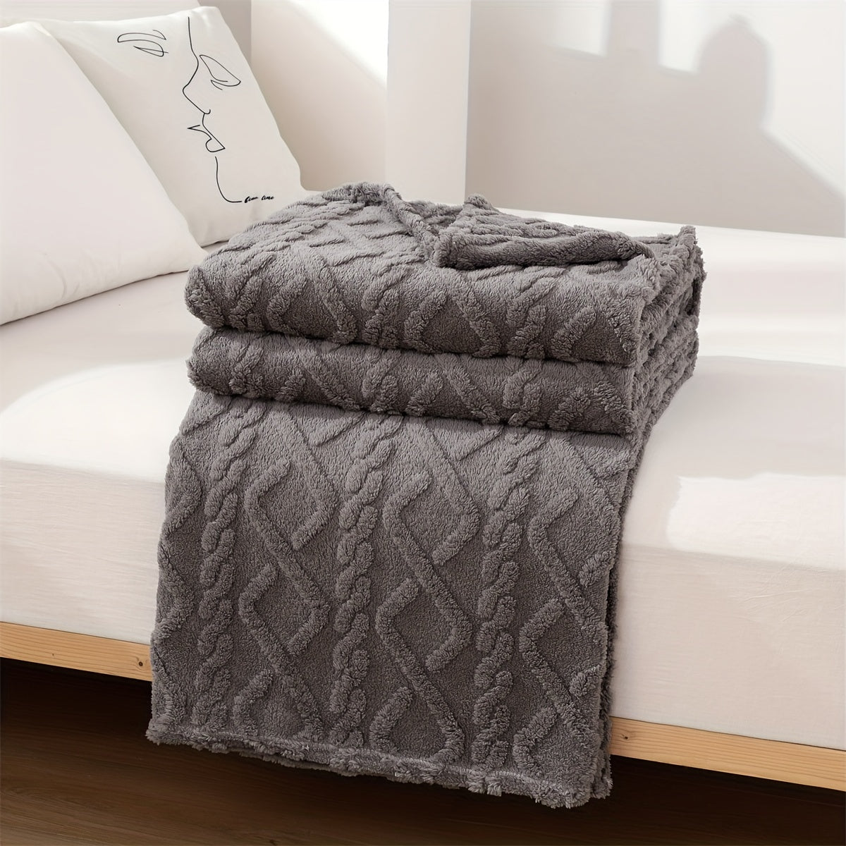 Cozy Embossed Sweater-Style Blanket for Winter and Holiday Occasions