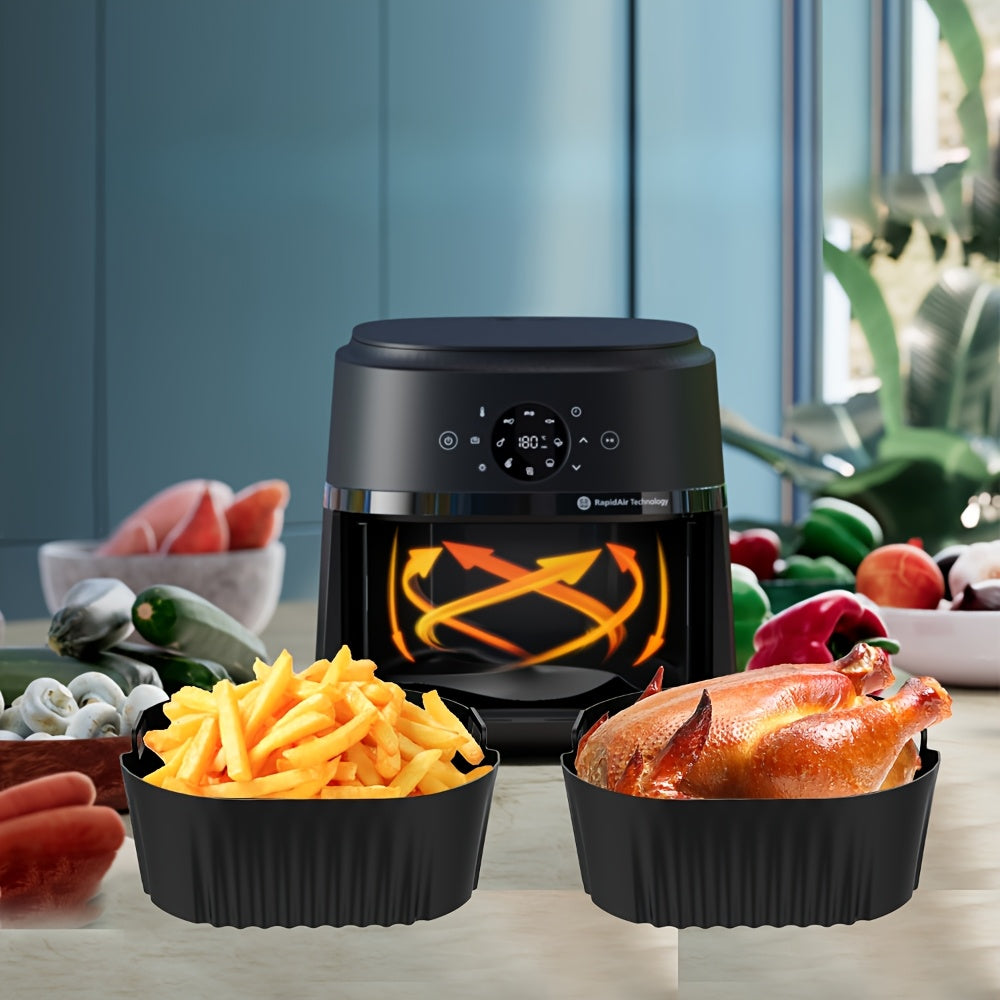 Kvadrat Silikonli Havo Qovurish uchun 23cm 6L 6.2L Havo Qovurish Ovensi Mikrotolqinli pech uchun xavfsiz, yopishmaydigan, chidamli