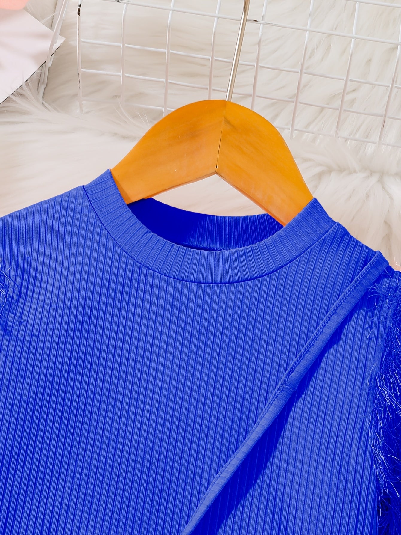 Girls' Pink Tassel Sleeve Dress with Bag Detail for Spring and Fall