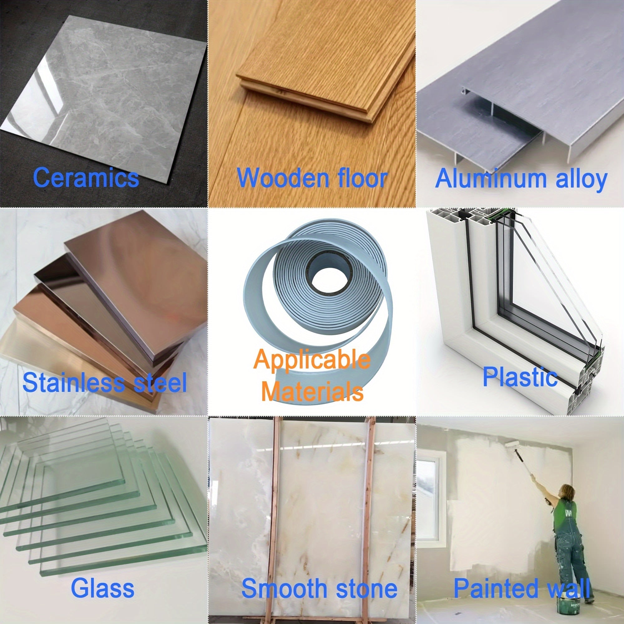 Cinta selladora impermeable blanca para baño y cocina, cinta selladora de PVC autoadhesiva