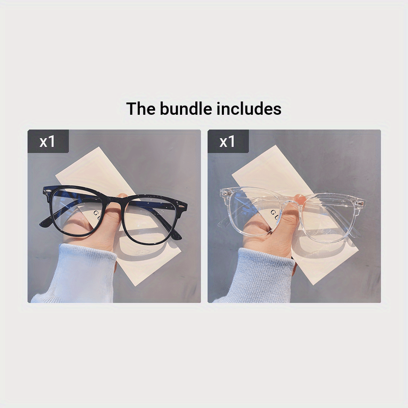 Unisex Round Frame PC Glasses Anti Blue Light Vintage Full Rim Eyewear