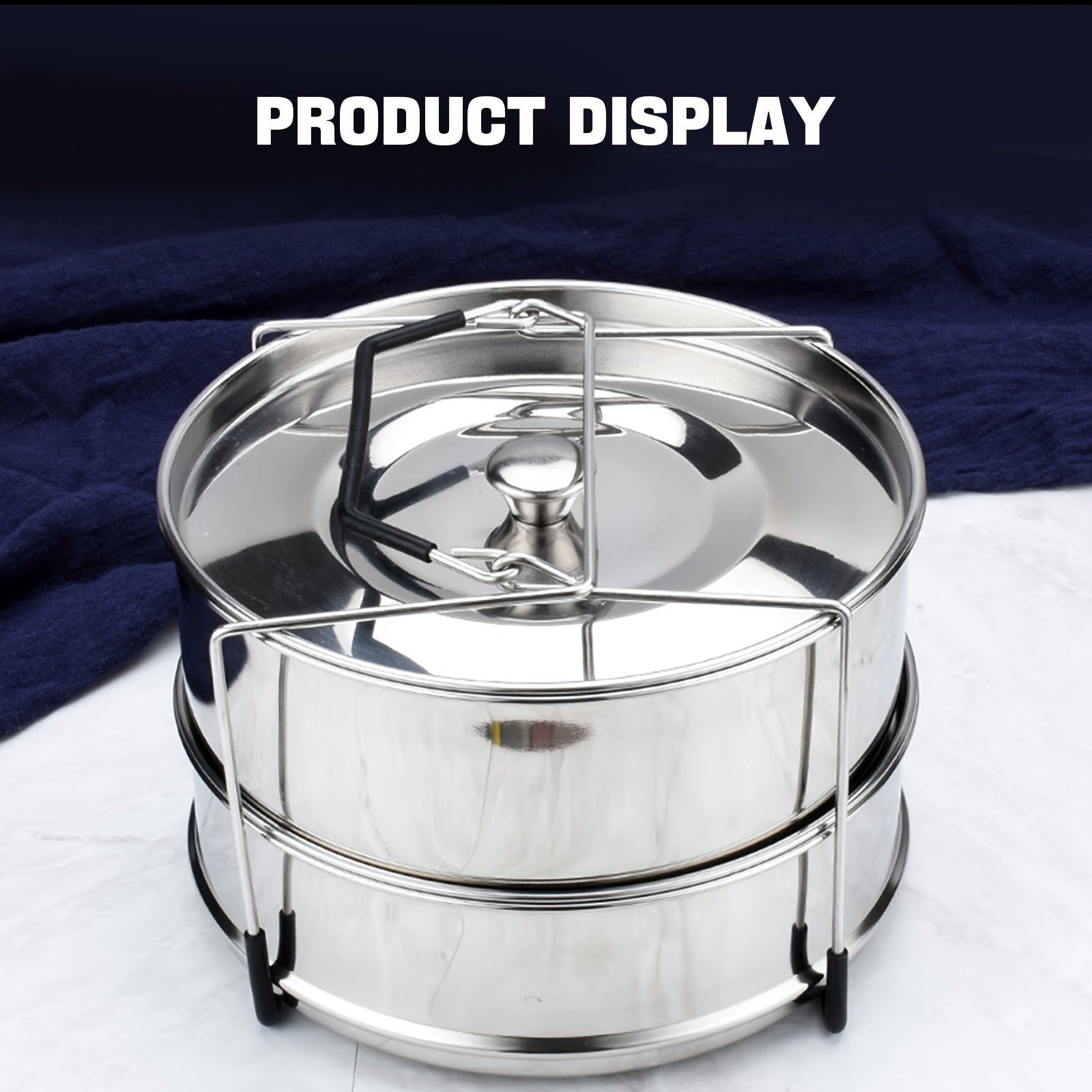 Suv o'tkazmaydigan po'latdan yasalgan bug'larni yopadigan qopqog'li bug'li idish, sabzavotlar va oziq-ovqatlarni sog'lom pishirish uchun