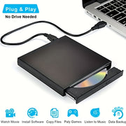 Внешний DVD-привод USB 2.0 портативный тонкий проигрыватель CD/DVD для ноутбука и настольного компьютера