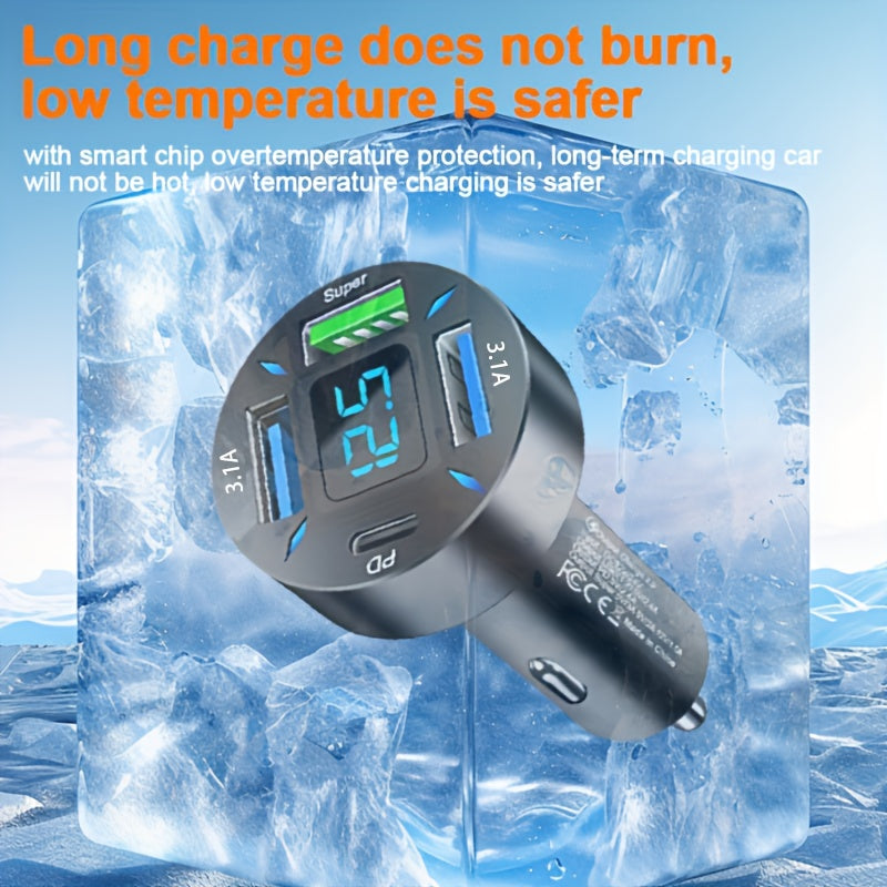 Universal Car Charger 4-Port Fast Charging USB PD 12V Adapter