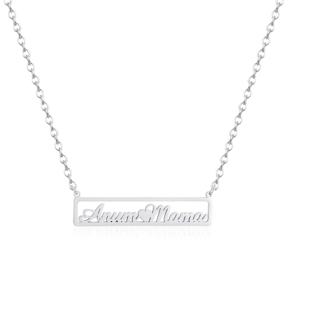 Personalized Stainless Steel Hollow Heart Necklace for Couples Bohemian Style Gift