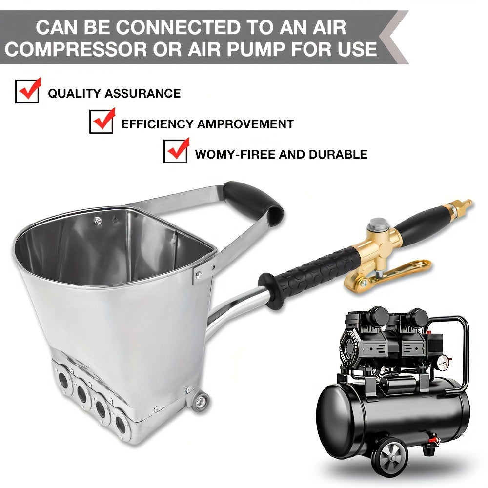 4-Hole Wall Cement Spray Gun for Concrete Plaster Painting Durable Metal