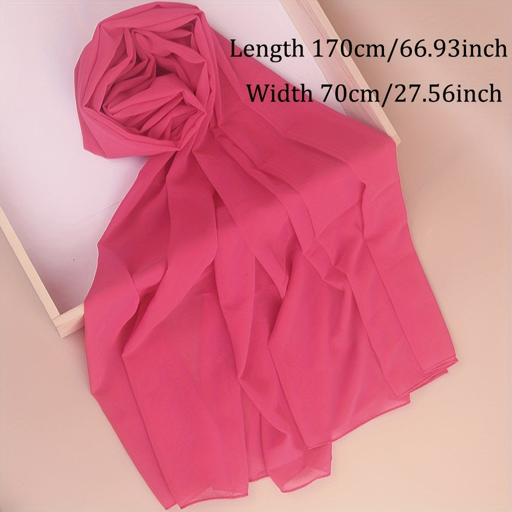 Ayollar uchun marvaridli hashamatli toʻliq rangli chiffon hijab turban sharf