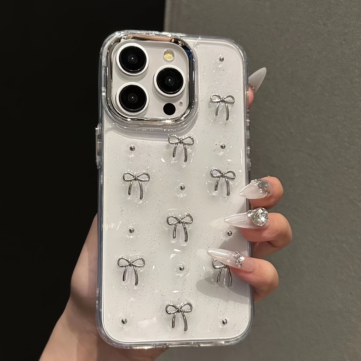 Cute Bow Phone Case Accessory for iPhone 13 Pro Max 14 Pro Max 15 Pro Max