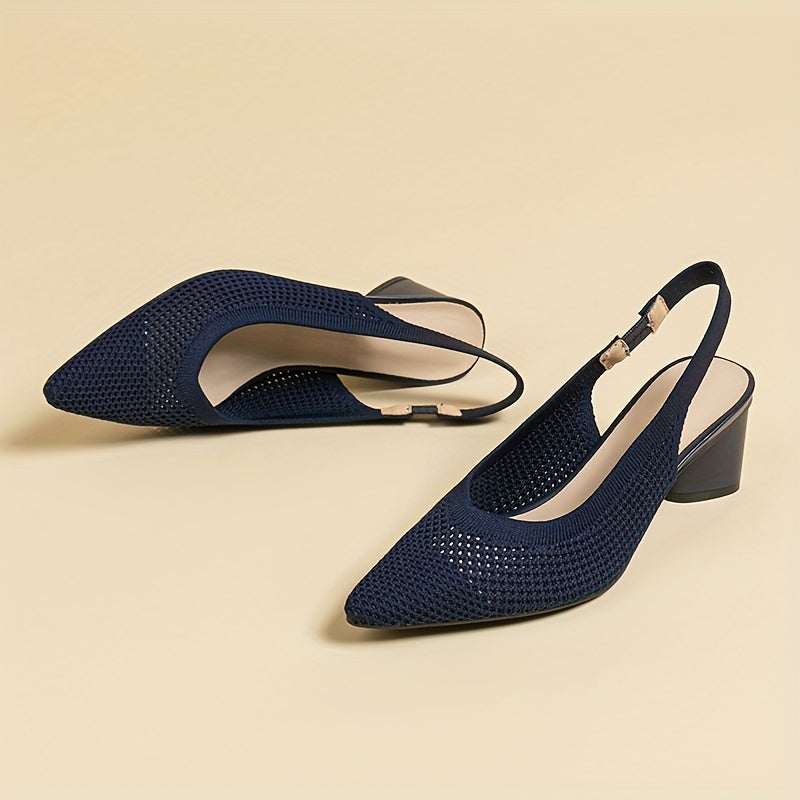 Ayollar uchun chunky tovonli to'qilgan sandallar, mustahkam rangli uchburchak barmoq, elastik tasma va havo o'tkazuvchi orqa dizayn bilan.