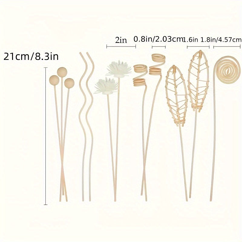 Decorative Reed Diffuser Set for Home or Office Aromatherapy Oil Sticks and Log Material Flowers