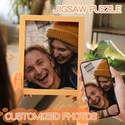 Personalized Photo Puzzle Frame for Couples and Anniversaries Wooden Gift