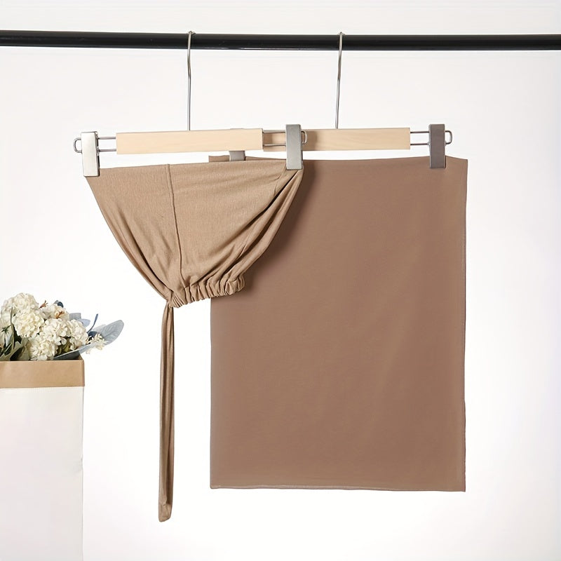 Set of Two Elastic Chiffon Undercap Scarves with Breathable Inner Hijab Cap and Sunscreen Hijab