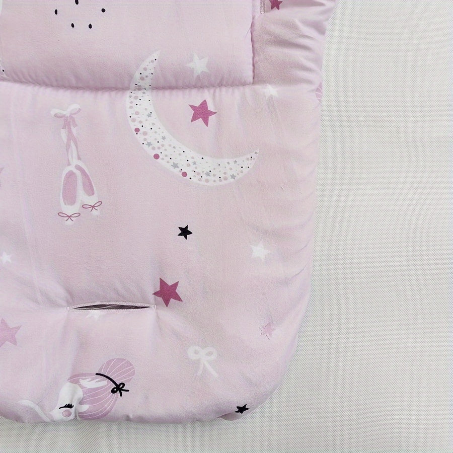 Baby Stroller Cushion Pad Reversible Quilted Polyester Support for Infants 0-3 Years