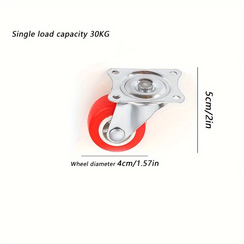Heavy-Duty Polished Metal Swivel Caster Wheels for Furniture and Kitchen Use