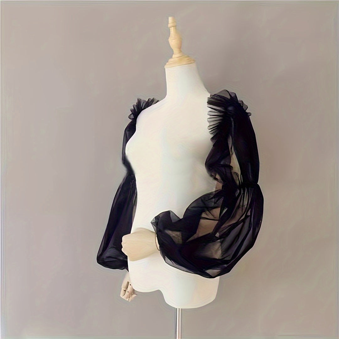 Long Sleeve Bridal Puff Sleeves Elastic Polyester Wedding Accessories for Parties and Photography