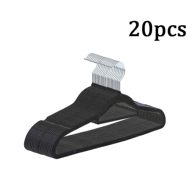 Heavy-Duty Black Velvet Hangers Bundle Includes 5 10 20 or 30 Non-Slip Nano Coated for Coats Pants Dresses