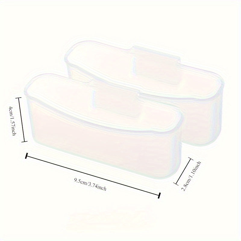 2 ta devorga o'rnatiladigan muzlatgich saqlash qutilari to'plami, ziravor paketlari va kichik narsalar uchun shaffof osma tashkilotchi, plastikdan tayyorlangan, oziq-ovqat bilan aloqa qilish uchun xavfsiz