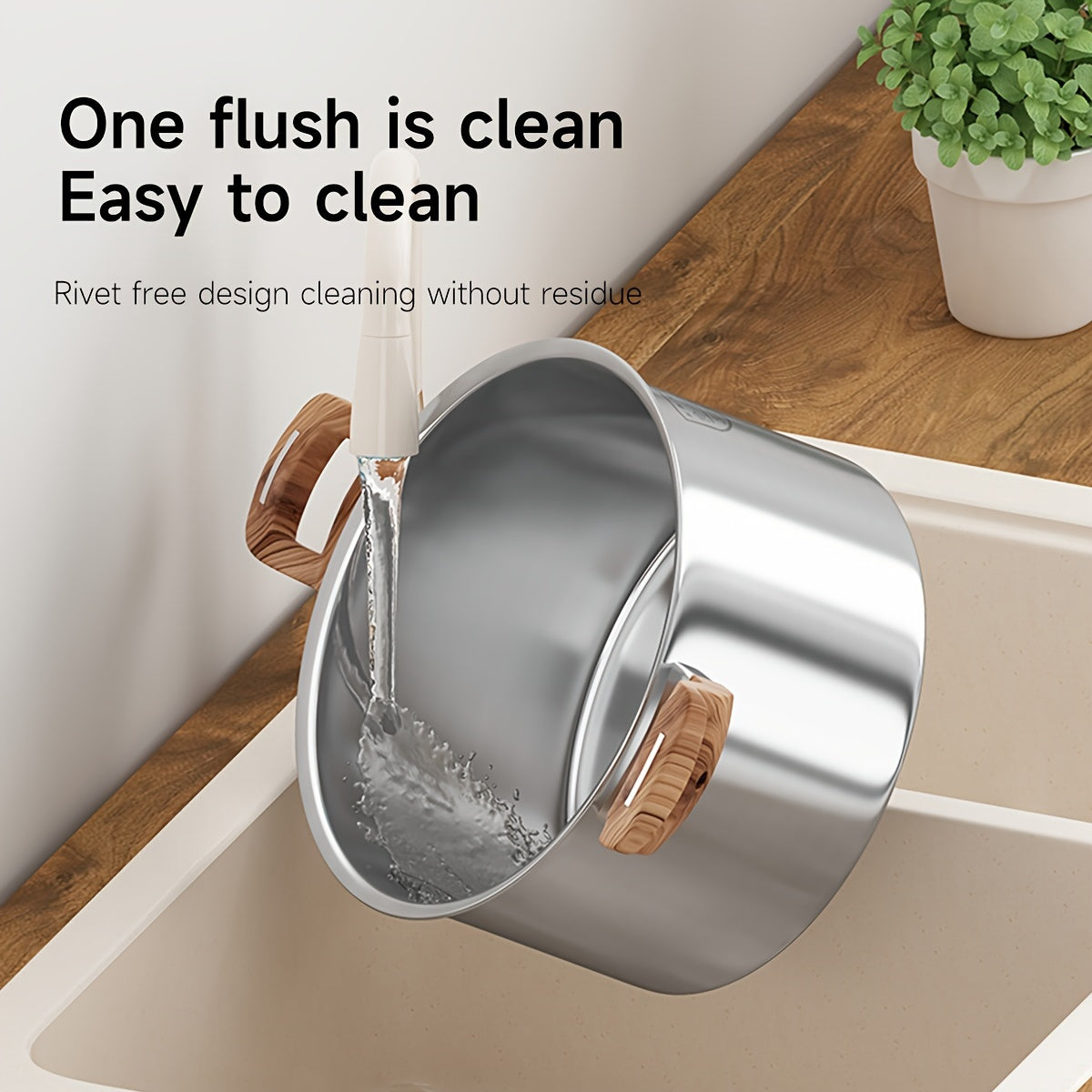 Five-Layer Steel Soup Pot with Steamer Non-Stick Induction Compatible 316 Stainless Steel