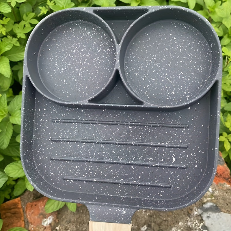 Non-Stick Aluminum Omelet Pan with Wooden Handle for Breakfast Cooking