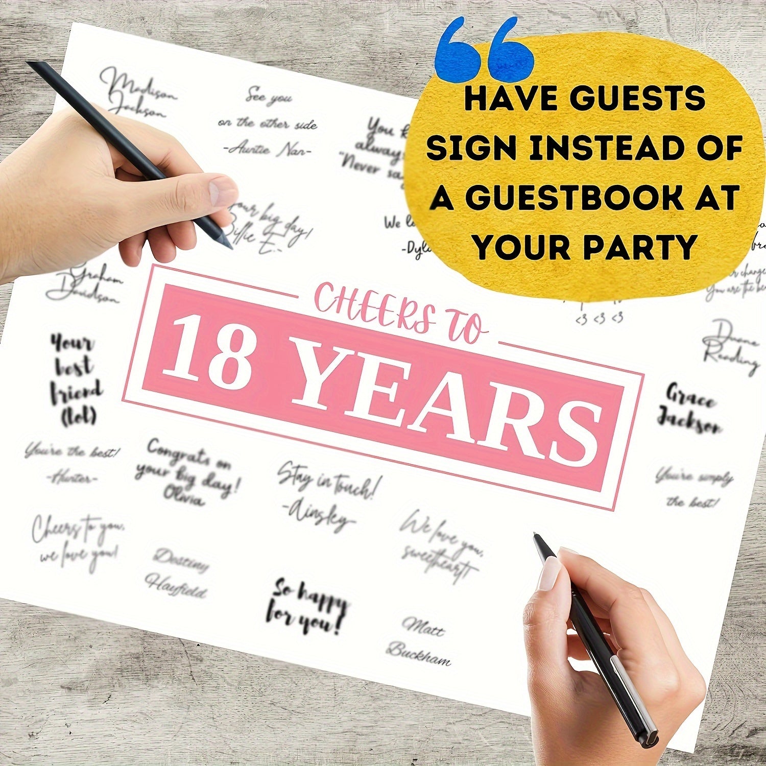 1 dona Qizil 18 yoshga to'lish bayrami bezaklari ayollar uchun, imzo taxtasi mehmon kitobi va ro'yxatdan o'tish plakatini (12x16 ramkasiz) o'z ichiga oladi, o'n sakkiz yoshga to'lish, yubiley, nafaqaga chiqish uchun.