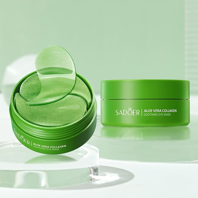 Unisex All Skin Aloe Collagen Eye Masks Deep Hydration Firming Smoothing Hypoallergenic 60 Pack