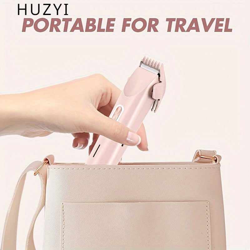 Afeitadora eléctrica 2 en 1 para mujer, cara, brazos, muslos y cuerpo, recargable por USB, batería de litio