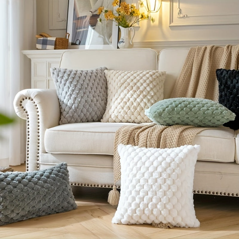 2-набор мягких подушек из искусственного меха с застежкой-молнией, машинная стирка и универсальные для домашнего декора или подарков на Рождество.