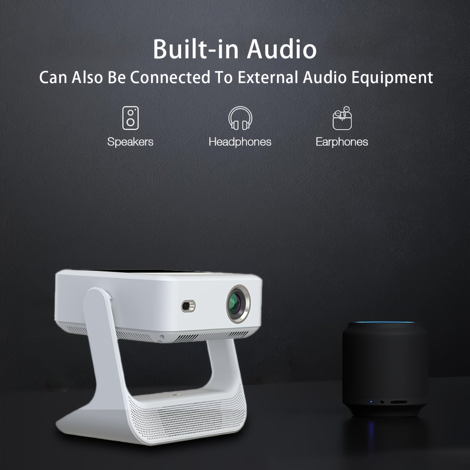 Home Theater Projector with 20.32cm Touchscreen 4K Support Wi-Fi 6