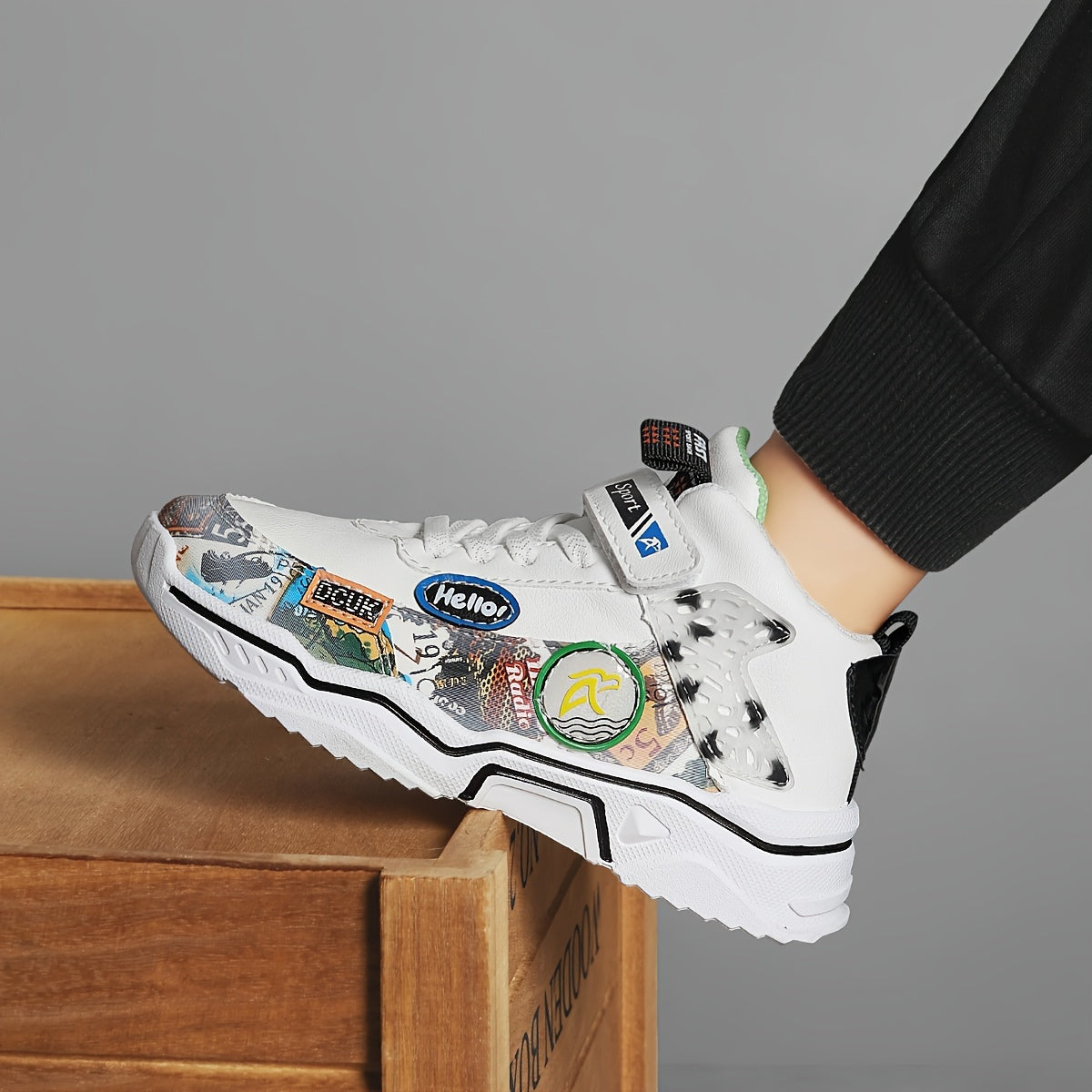 Мужские повседневные кроссовки на среднем ходу с нескользящей резиновой подошвой, весна-лето, прочные