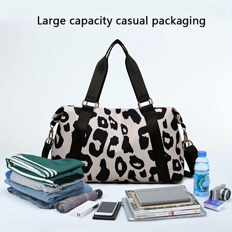 Leopard Pattern Sports Bag Large Capacity Gym Travel Bag